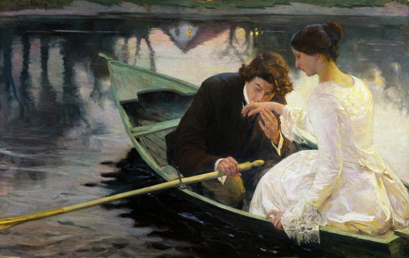 Franz Paul Guillery (German, 1862-1933) Im Kahn (В лодке)