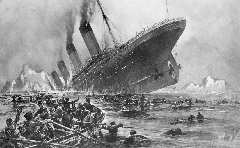1932 --- Sinking of the Titanic by Willy Stoewer --- Image by Â© Bettmann/CORBIS
