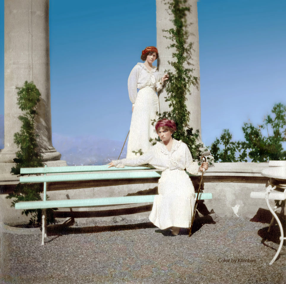 Grand Duchesses Olga and Tatiana in Livadia, Crimea